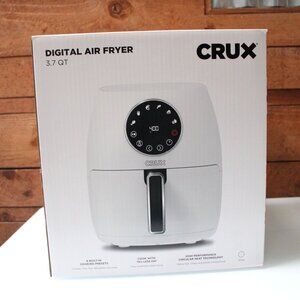 CRUX 3.7QT Digital Air Fryer White Rapid Heat Technology, Easy Clean, Oil-Free